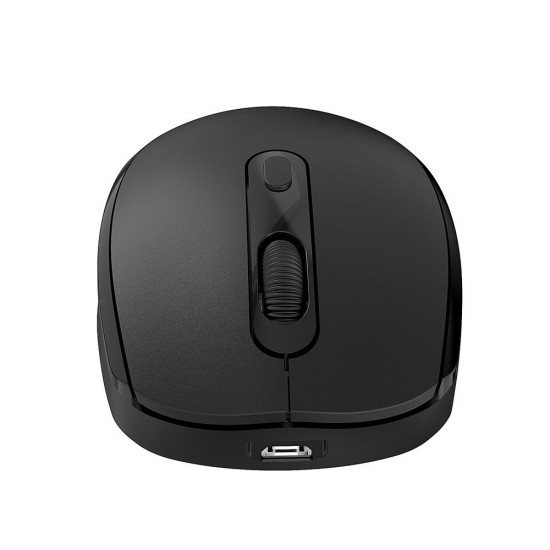 M107 2.4G Wireless Mouse Ergonomic Office Mouse with 3-gear Adjustable DPI Built-in 500mAh Rechargeable Lithium Battery Black