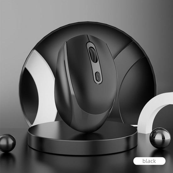 M107 2.4G Wireless Mouse Ergonomic Office Mouse with 3-gear Adjustable DPI Built-in 500mAh Rechargeable Lithium Battery Black