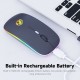 E-1300 2.4G+BT5.1 Wireless Dual-mode Mouse Ergonomic Office Mice 3 Adjustable DPI Built-in Rechargeable Lithium Battery Black