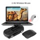 2.4G Wireless Car Mouse USB Computer Mice Car Shape 1000 DPI with LED Light Receiver for PC Laptop Blue