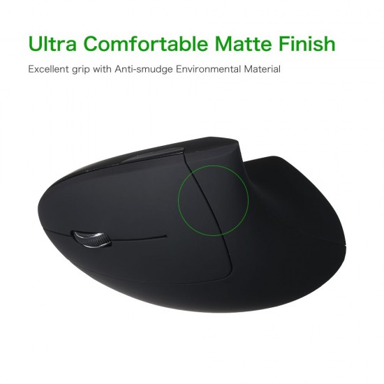 2.4G Wireless Vertical Mouse Left Hand USB Ergonomic Optical Mouse Left-handed High Precision Adjustable 800/ 1200/ 1600 DPI 5 Buttons Replacement for Mac Laptop PC