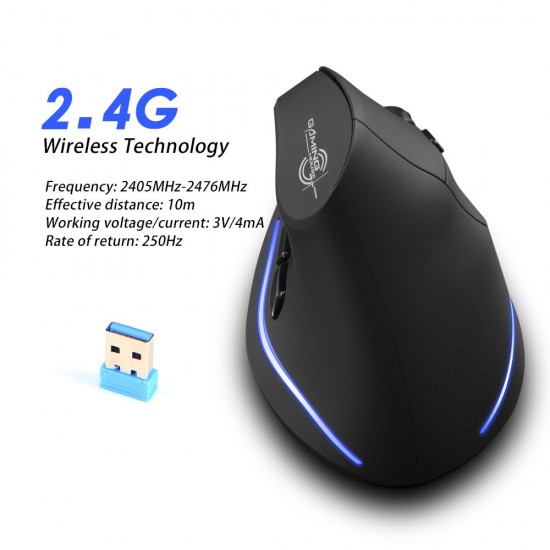 F-35 Mouse Wireless Vertical Mouse Ergonomic Rechargeable 2400 DPI Optional Portable Gaming Mouse for Mac Laptop PC Computer