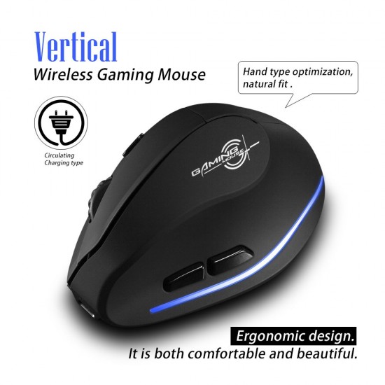 F-35 Mouse Wireless Vertical Mouse Ergonomic Rechargeable 2400 DPI Optional Portable Gaming Mouse for Mac Laptop PC Computer