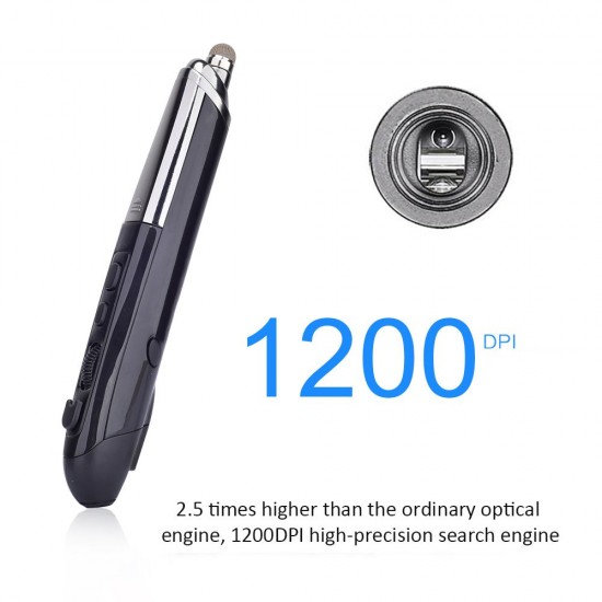 PR-08 2.4Ghz Wireless Optical Touch-pen Mouse 800/1200/1600DPI Wireless Mouse Pen with Web Browsing Laser-Presenter Handwriting Ergonomic Mice for PC Laptop Computer