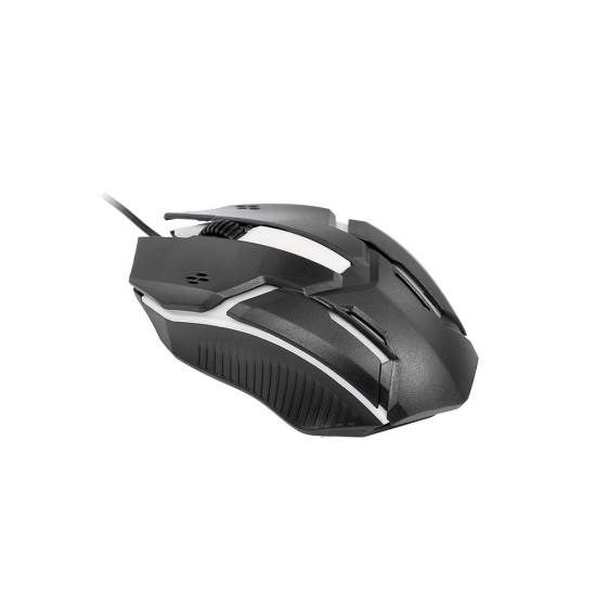 CM-818 Wired Optical Mouse Gaming Mouse 1200DPI USB Gaming Mouse Ergonomic Mouse with Colorful Breathing Light Black