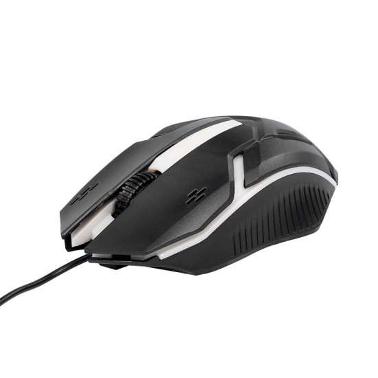 CM-818 Wired Optical Mouse Gaming Mouse 1200DPI USB Gaming Mouse Ergonomic Mouse with Colorful Breathing Light Black