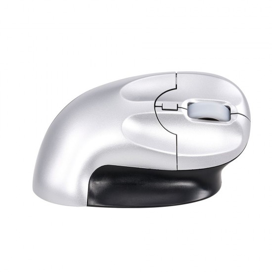 6D Wireless Optical Mouse Vertical Mouse 2.4GHz Gaming Mouse 6 Keys Ergonomic Design Mouse for PC Laptop Black+Silver