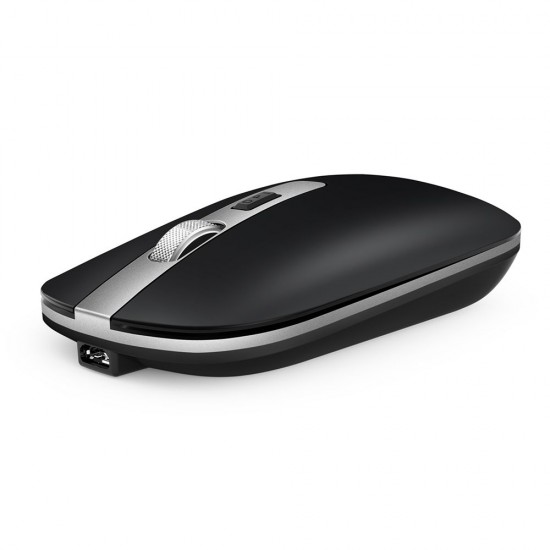 M30 Rechargeable Wireless Mouse 2.4GHz Mice 1600DPI Metal Scroll Wheel For Working Office Black