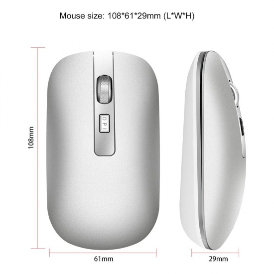 M30 Rechargeable Wireless Mouse 2.4GHz Mice 1600DPI Metal Scroll Wheel For Working Office Black