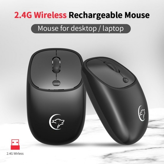 YWYT G850 2.4GHz Wireless Mouse 2400DPI Optical Mouse Rechargeable Mute Office Mouse Ergonomic Mouse for PC Laptop