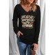 Black Let me tell you about my Jesus Graphic Long Sleeve Knit Top