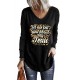 Black Let me tell you about my Jesus Graphic Long Sleeve Knit Top