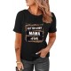 Black Letters Print Rolled Sleeve T-shirt