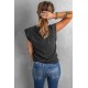 Gray But First Coffee Graphic Cap Sleeve Tee