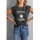 Gray But First Coffee Graphic Cap Sleeve Tee