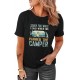 Black CAMPER Letter Car Graphic Print Short Sleeve Tee