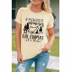 Apricot One Campsite Letter Graphic Print Short Sleeve T Shirt