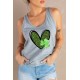 Gray Leopard Clover Heart Print Sleeveless Top