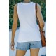 White Casual Love Letter Colorblock Tank Top