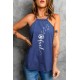 Blue Dandelion Luck Halterneck Denim Tank Top