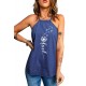 Blue Dandelion Luck Halterneck Denim Tank Top