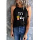 Black It's French Fry Day Funny Graphic Tank Top