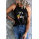 Black It's French Fry Day Funny Graphic Tank Top