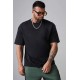 Black Men's Letter Printed Short Sleeve Oversized T-shirt