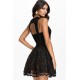 All Black Lace Party Skater Dress