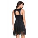 All Black Lace Party Skater Dress