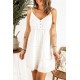 White Crochet Spaghetti Straps Mini Dress