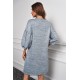 Grey Puff Sleeve Tunic Dress