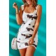 Cow Print Slim Fit Square Neck Knitted Mini Dress