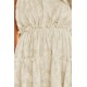 Beige Tiered Textured Babydoll Dress