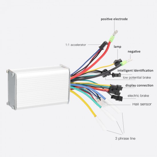 Electric Bike Controller 24V-48V/36V-60V 350W Brushless E-bike Controller with LCD Display Bicycles Motor Scooter Controller S866