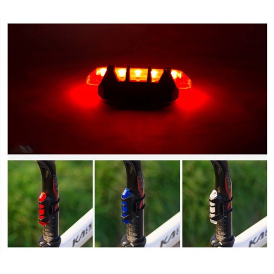 USB Rechargeable Rear Bicycle Light LED Bike Tail Lamp 4 Lighting Modes Weather Tight Design Built-in 160mAh Capacity Battery Cycling Light