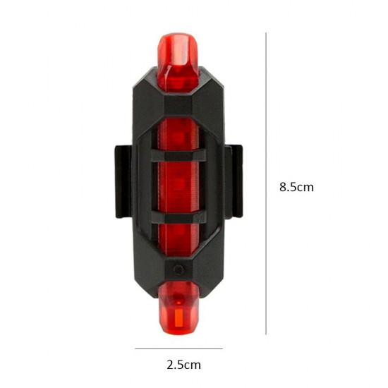 USB Rechargeable Rear Bicycle Light LED Bike Tail Lamp 4 Lighting Modes Weather Tight Design Built-in 160mAh Capacity Battery Cycling Light