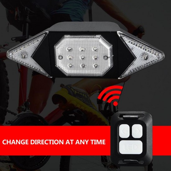 USB Charge Bike Turn Light No Wire Remote Control Bike Taillights Headlights Mountain Bike Riding Turn Light