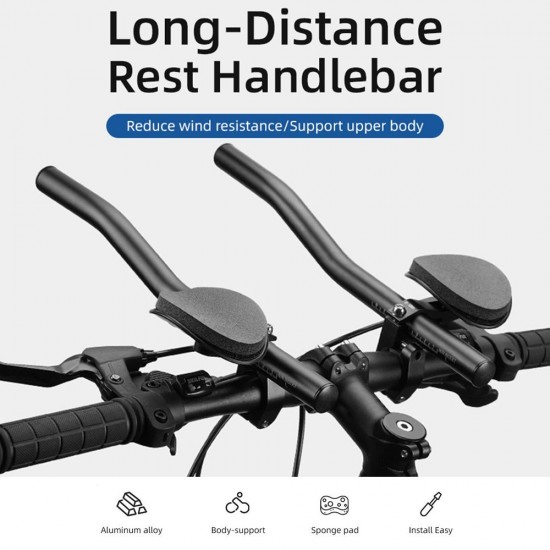 Bicycle Rest Handlebars Adjustable Bicycle Triathlon Handlebars Cycling TT Bars for Road Bike MTB Mountain Bike