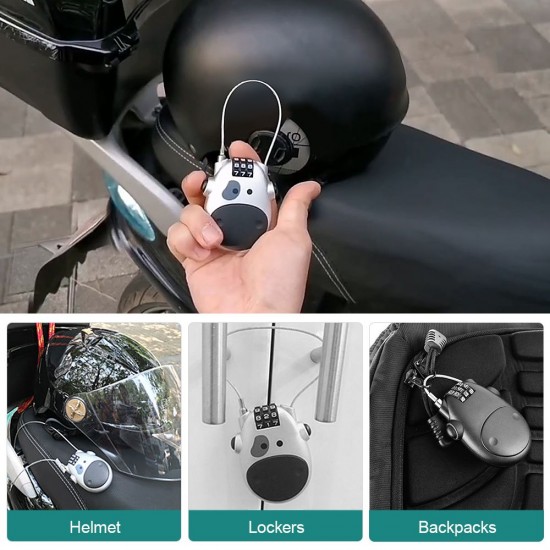 Motorcycle Helmet Lock Password Lock Telescopic Wire Rope Anti-theft Lock 3 Digit For Suitcase Helmet Luggage Toolbox