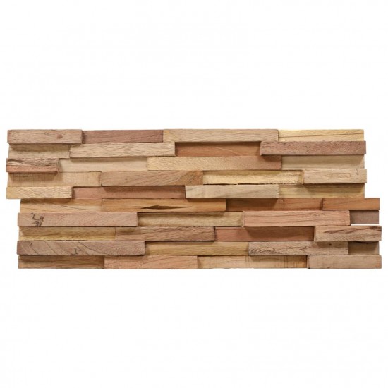 3D Wall Cladding Panels 10 pcs 1.08 m² Solid Teak Wood