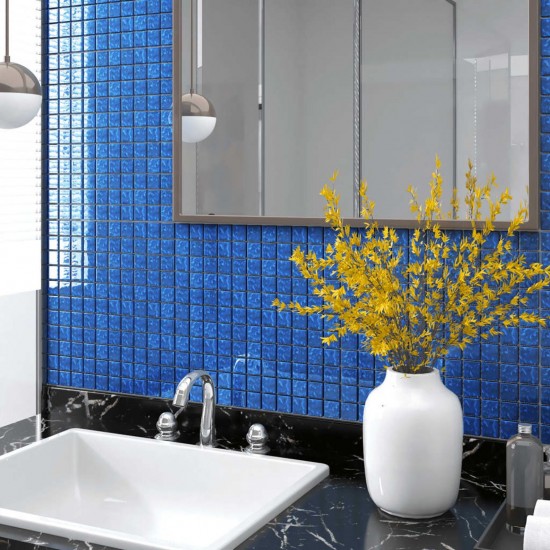  Mosaic Tiles 11 pcs Blue 30x30 cm Glass