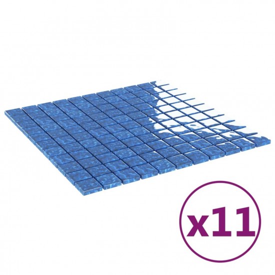  Mosaic Tiles 11 pcs Blue 30x30 cm Glass