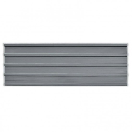 Roof Panels 12 pcs Galvanised Steel Grey