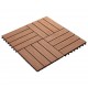 11 pcs Decking Tiles Deep Embossed WPC 30x30cm 1sqm Light Brown