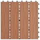 11 pcs Decking Tiles Deep Embossed WPC 30x30cm 1sqm Light Brown