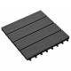 11 pcs Decking Tiles Deep Embossed WPC 30x30 cm 1 sqm Black