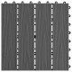 11 pcs Decking Tiles Deep Embossed WPC 30x30 cm 1 sqm Black