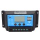 Anself 20A 12V/24V Solar Charge Controller with LCD Display Auto Regulator Timer Solar Panel Battery Lamp LED Lighting Overload Protection