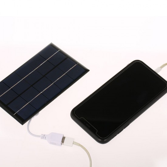 2W/5V Portable Solar Charger With USB Port Monocrystalline silicon Compact Solar Panel Phone Cellphone Power Bank Charger For Camping Hiking Travel